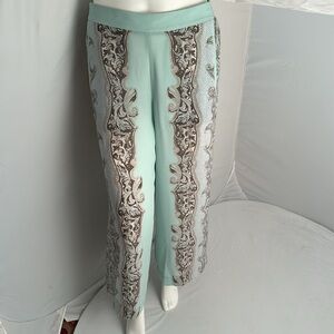 BCBG Joan Aquamist woven wide leg pants